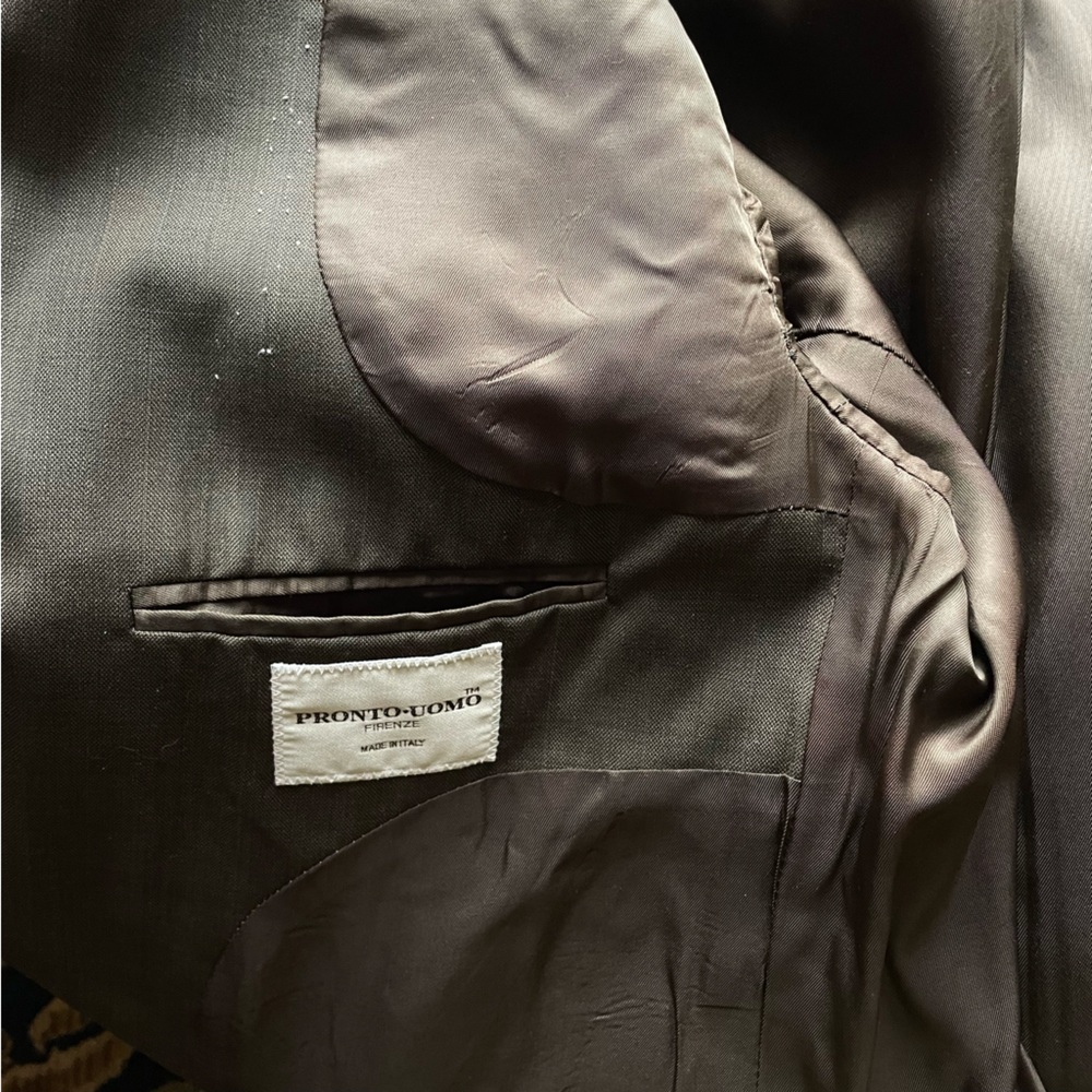 Pronto Uomo Firenze Dark Brown Wool Blazer - Picture 7 of 15